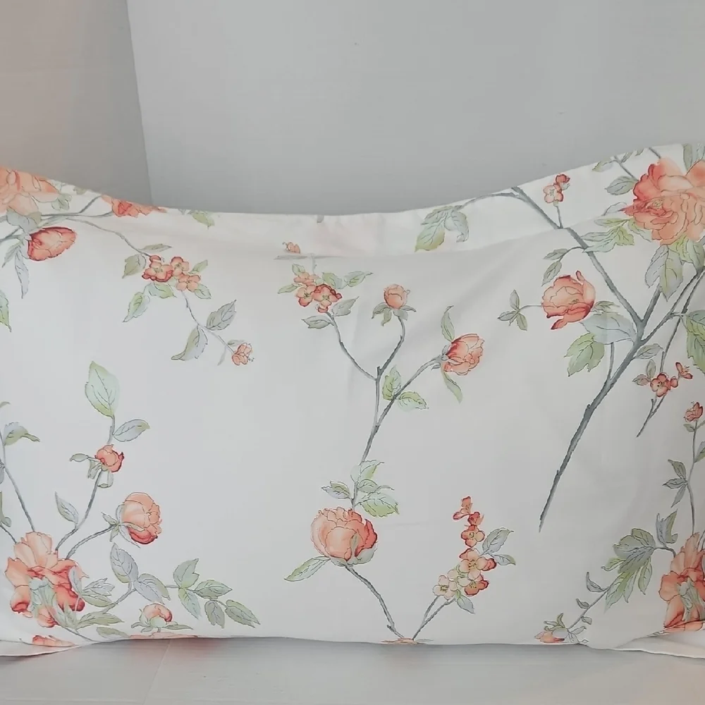 Bellora 1883 Elegant White Orange Floral Cotton Queen Duvet 1 Sham